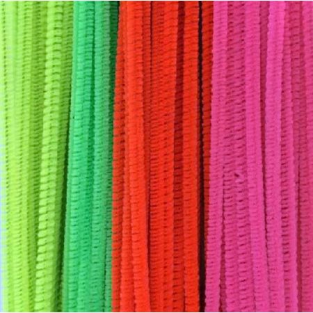 Chenilles couleurs FLUO 4mm - 100 / pqt 