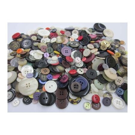 Boutons de chemises assorties, matériaux et formes variés 1lb (454g)