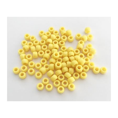 Perles de plastique Pony Opaque, JAUNES 9mm 1000 / pqt