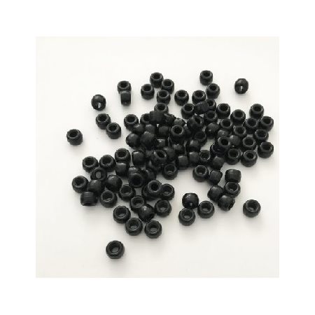 Perles de plastique Pony Opaque, NOIR 1000 / pqt