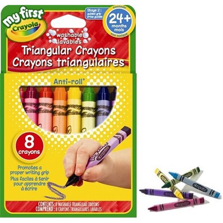 Crayons de cire forme TRIANGULAIRE Crayola - 8 / Bte