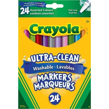 Marqueurs pointes fines Colossale lavables Crayola, traits fins - 24 / Bte