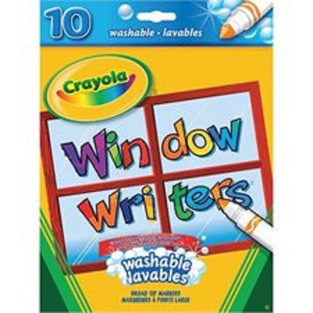 Marqueurs Windows Writers lavables Crayola, conique large - 10 / Bte