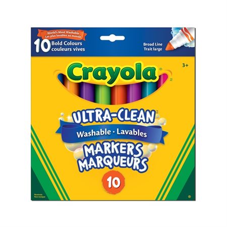 Marqueurs couleurs Vive lavables Crayola, conique large - 10 / Bte