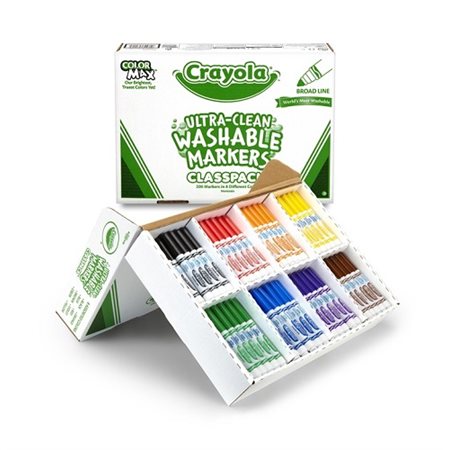 Marqueurs lavables Crayola CLASSPACK , 8 couleurs - 200 / Bte