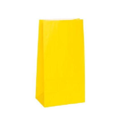 Sacs de papier couleur JAUNE - 12 / Pqt