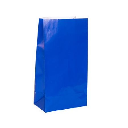 Sacs de papier couleur BLEU ROYAL - 12 / Pqt