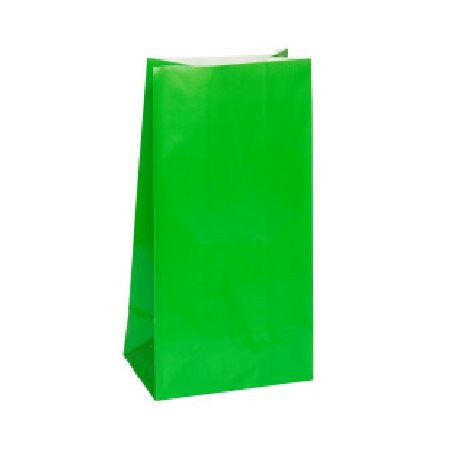 Sacs de papier couleur VERT - 12 / Pqt