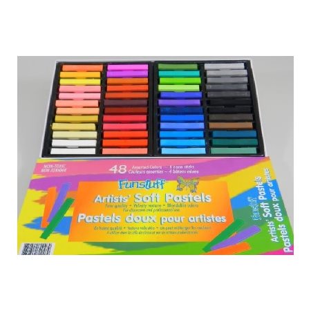 Pastels Secs Carrés qualité supérieure, couleurs assorties - 48 / Bte