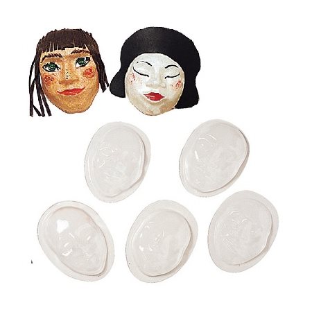 Moules de visages à décorer - 10 moules avec 5 motifs de visages ethniques