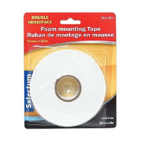 Ruban de montage mousse en rouleau, adhésif double face 19mmX4.87m