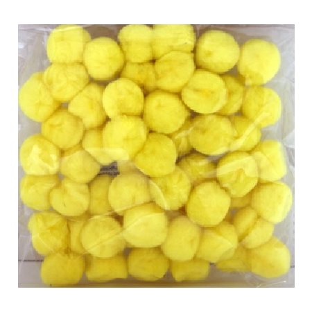 Pompons JAUNES 3 / 4" (19mm) 55 / pqt