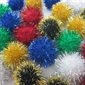 Pompons PAILLETTÉS couleurs assorties 1" (25mm) 40 / pqt