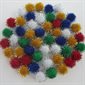 Pompons PAILLETTÉS couleurs assorties 1 / 2" (13mm) 80 / pqt