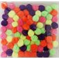 Pompons FLUO couleurs assorties 1 / 2" (13mm) 85 / pqt